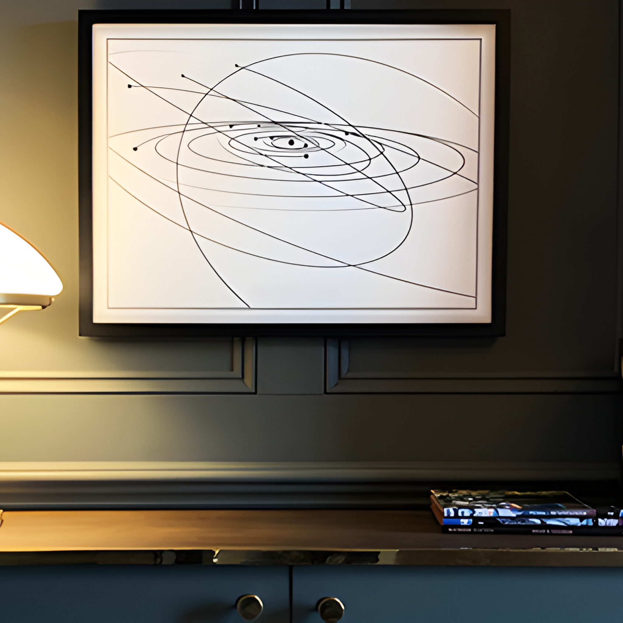 Solar map hung in a classy office.